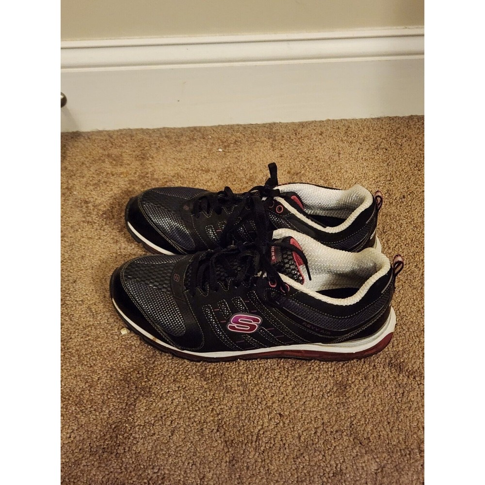 Skechers Sport Revv Air Women’s Black Pink Athletic Running Shoes Sz 10 12265